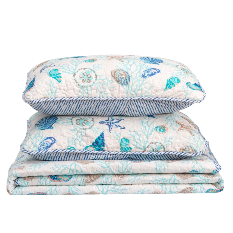 Beachy Microfiber Quilt Set