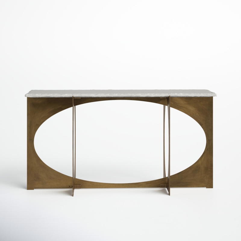 Antiqued Gold-Toned Console Table