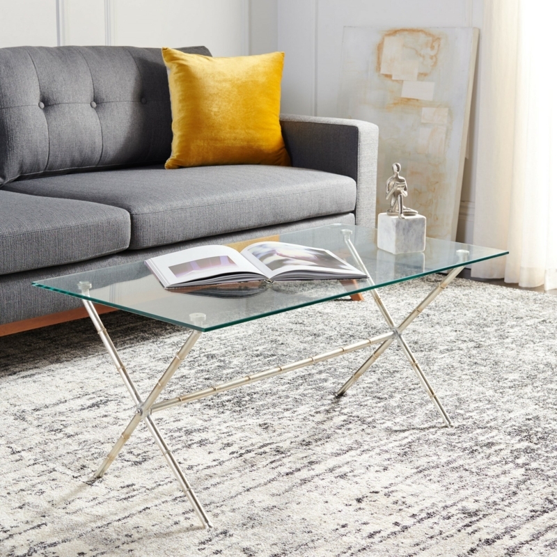 Modern Metal and Glass Coffee Table
