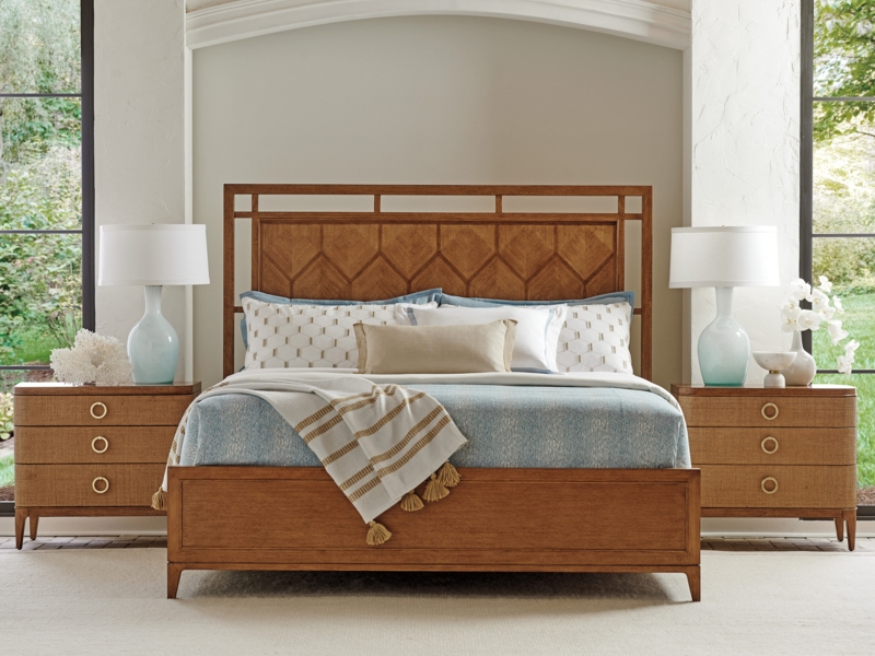 Contemporary Casual Headboard with Fretwork Design