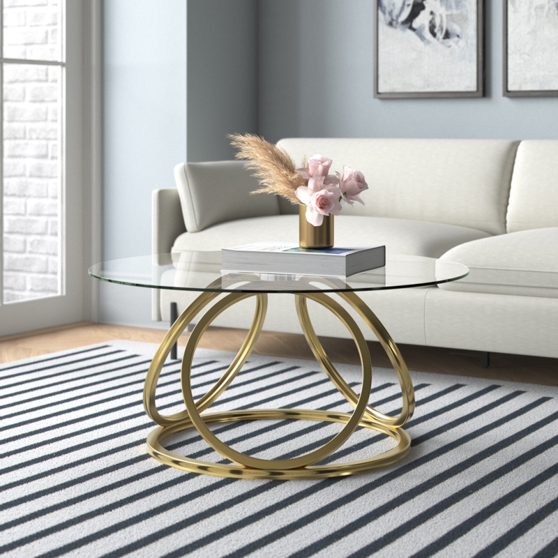 Luxurious Chrome and Glass Coffee Table
