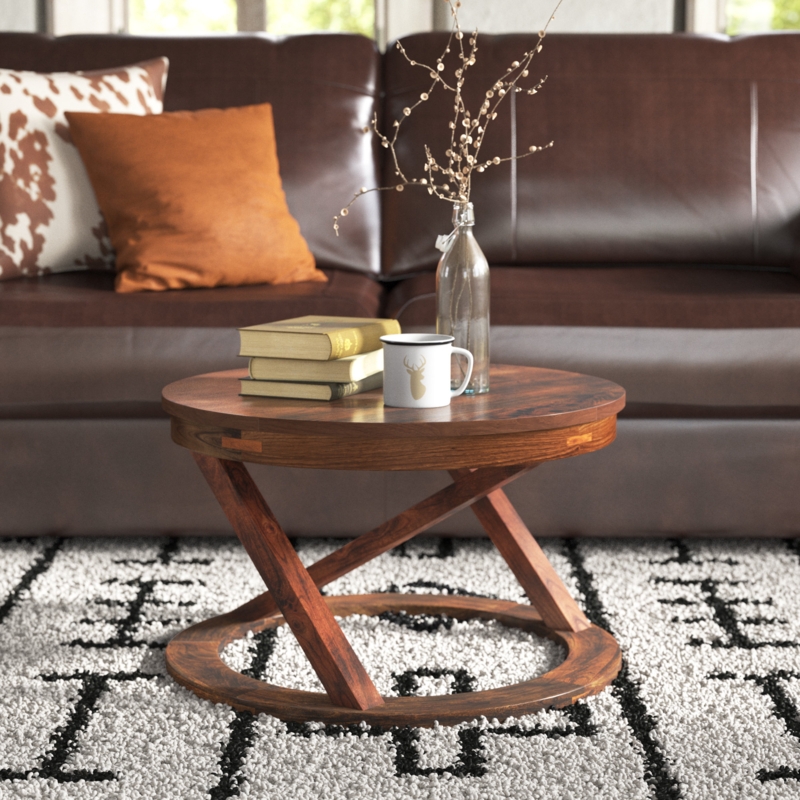 Cylindrical Mango Wood Coffee Table