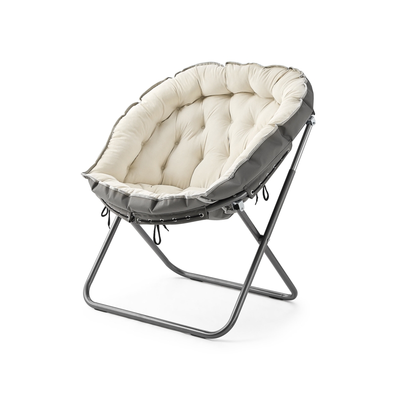 Papasan Moon Chair with Plush Microfiber Cushion