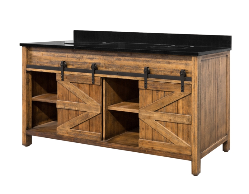 73" Double Bathroom Vanity Set with Sliding Barn Door