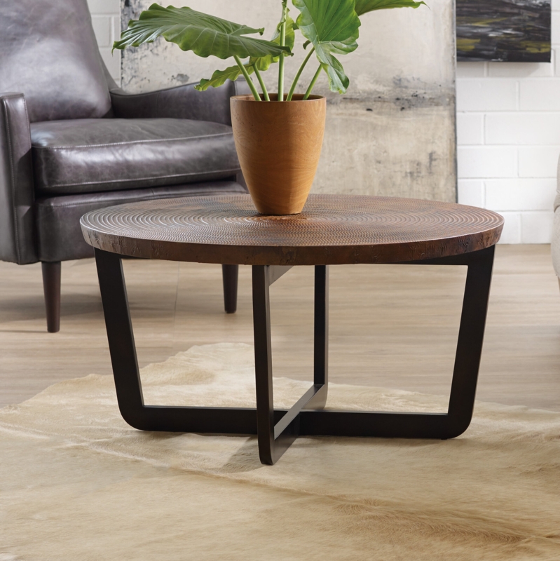 Round Rustic Modern Cocktail Table