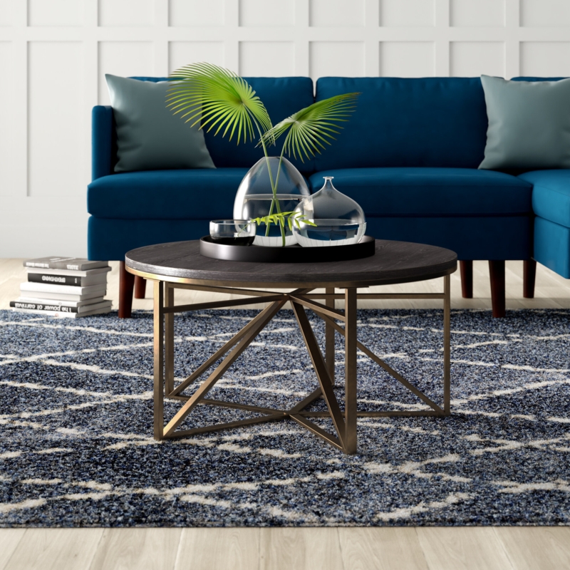 Architectural Metal Base Coffee Table
