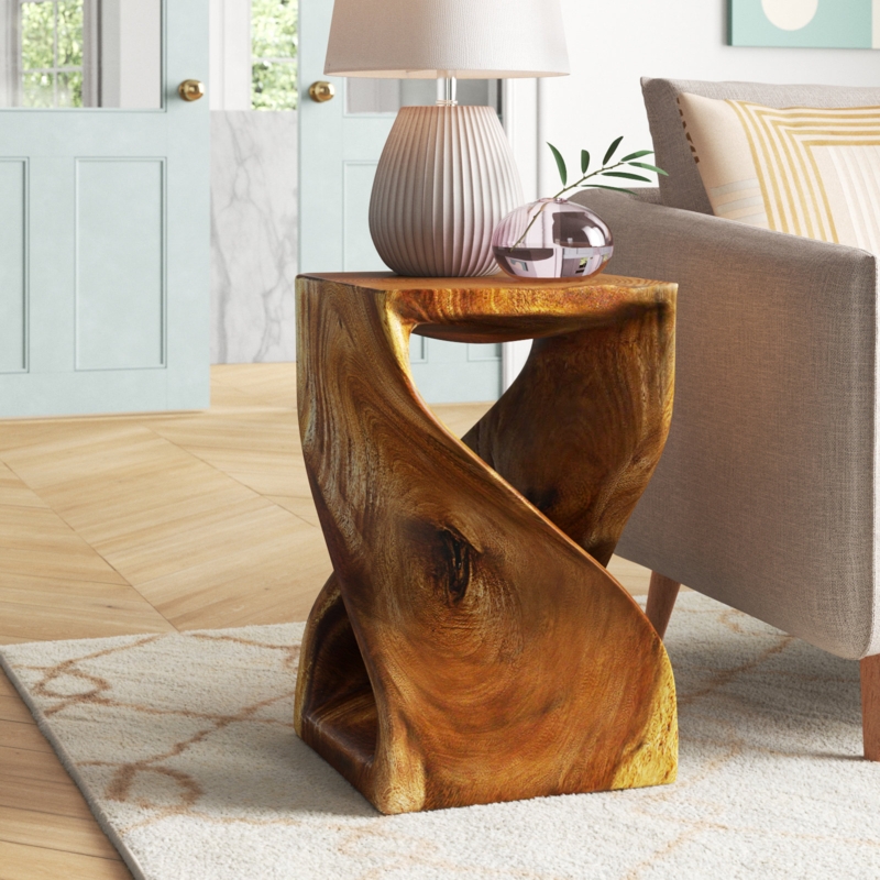Twisted Wood End Table