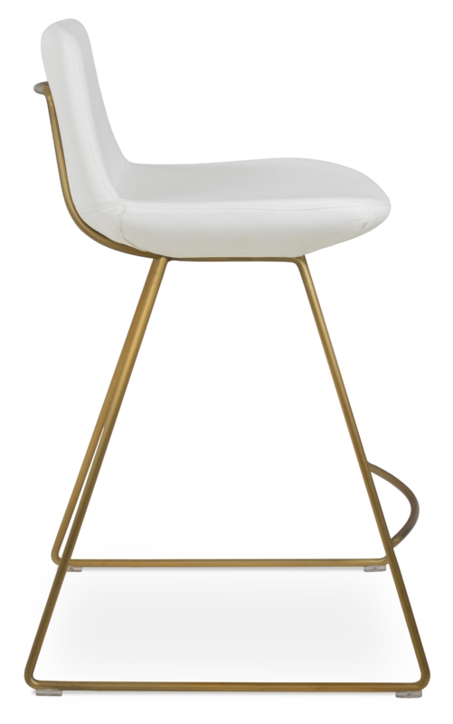 Upholstered Counter and Bar Stool with Chromed Steel Base