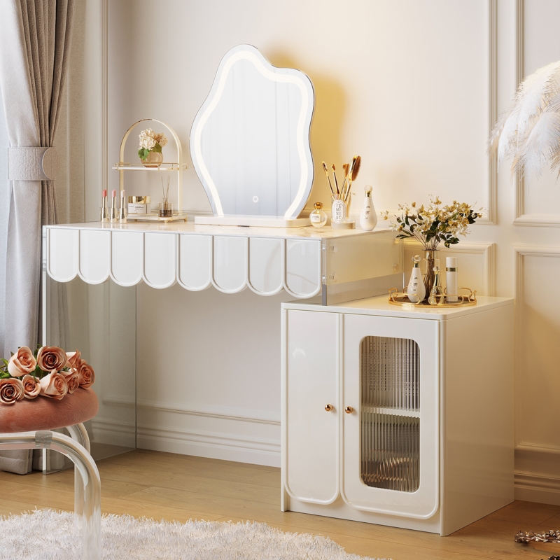 Sintered Stone Makeup Vanity and Study Desk