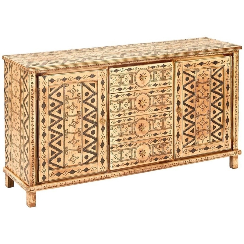 Hand Painted Modern Rustic Sideboard with Drawers