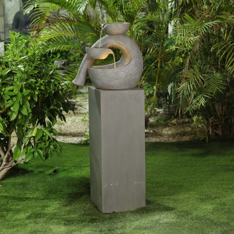 Modern Sculpture Fountain with LED Light