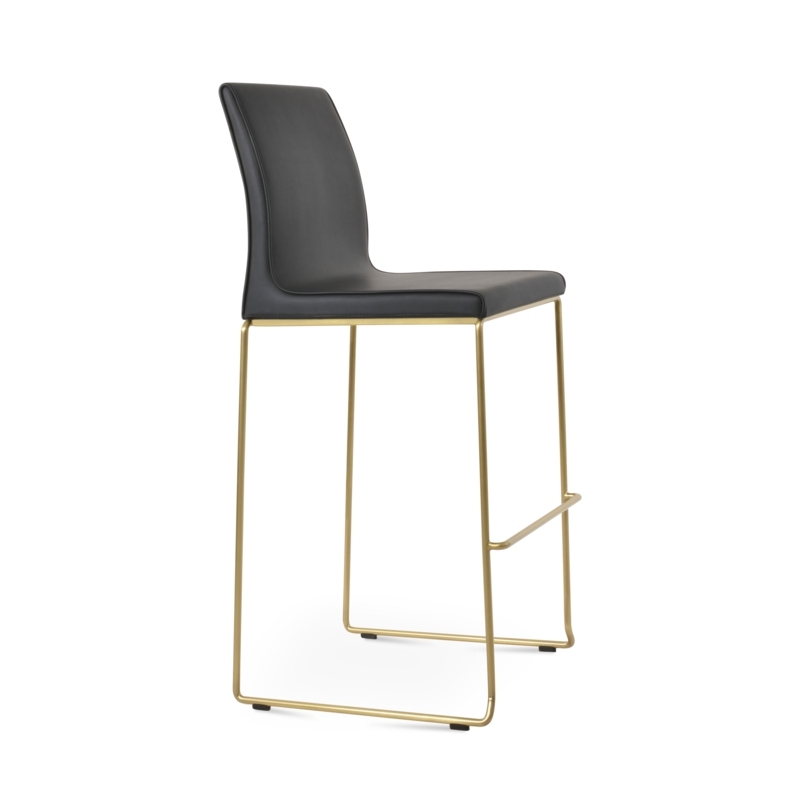 Contemporary Stackable Stool with Upholstered Seat