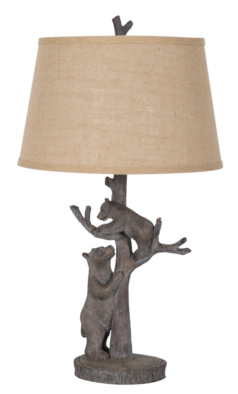 Bear and Cub Sculpted Table Lamp