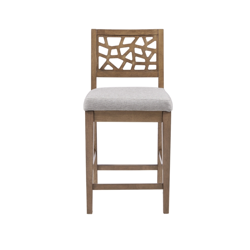 Openwork Solid Wood Bar Stool