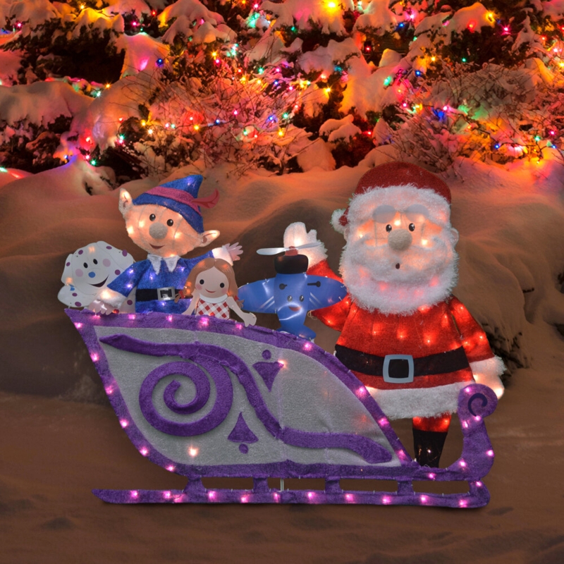 Santa Claus Yard Statue with Mini-Lights