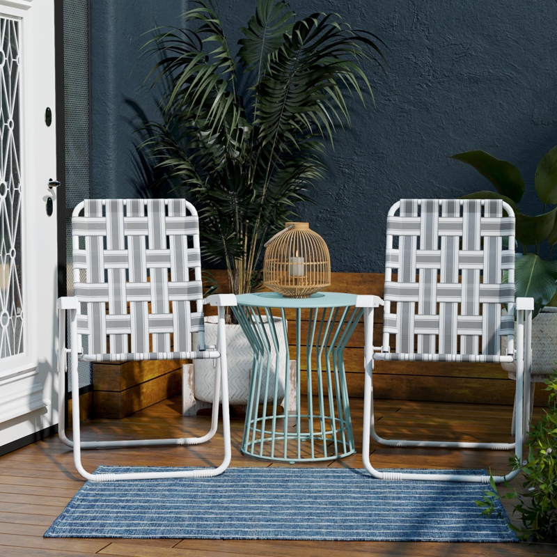 Portable Outdoor Lounger with Cup Holder