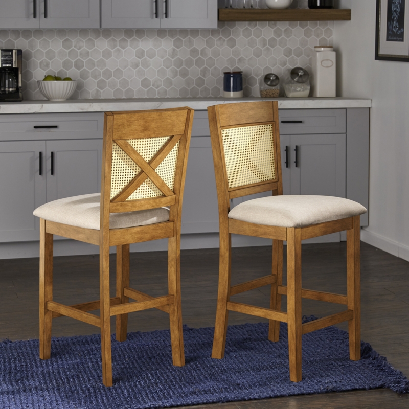 Cane Accent Counter Table with Drop Leaves