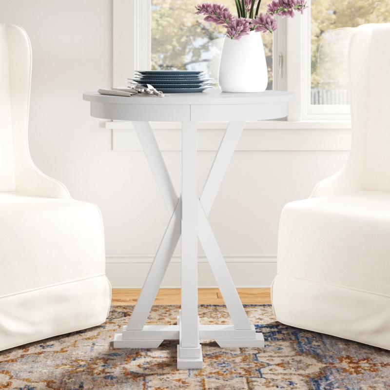 Pub-Sized Geometric Pedestal Dining Table