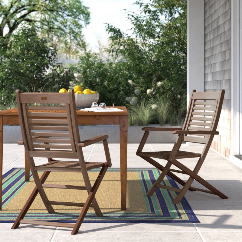 Eucalyptus Wood Patio Dining Armchairs