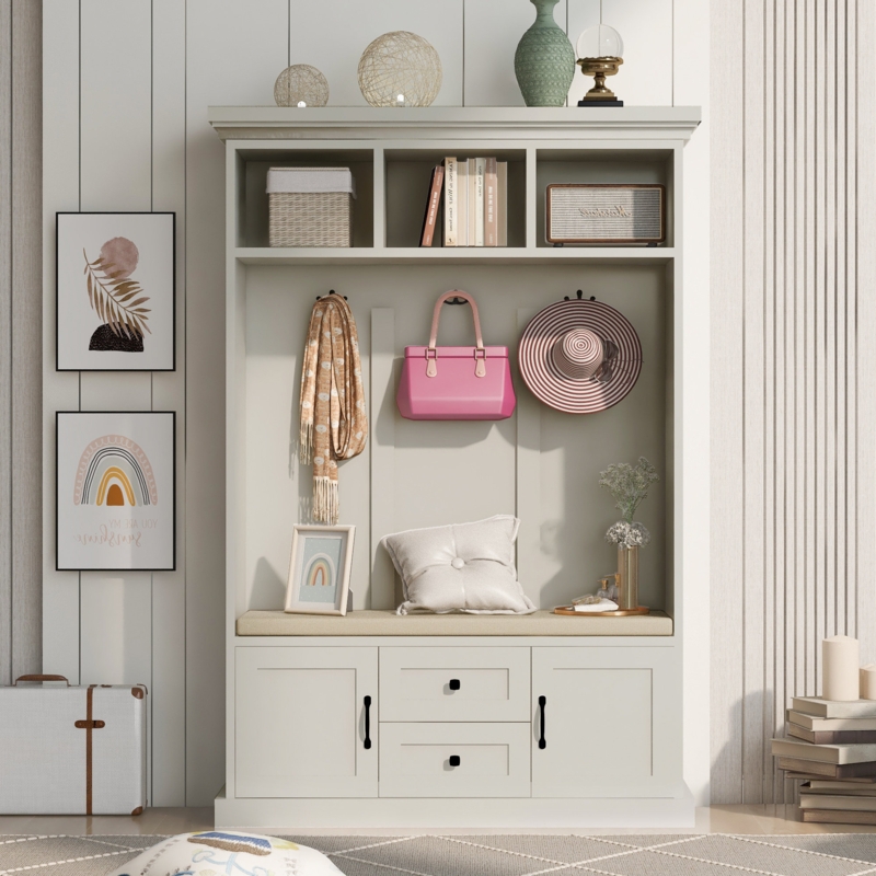 Engineered Wood Hall Tree with Storage