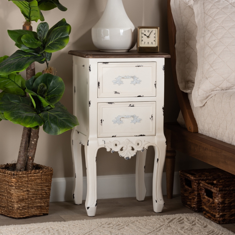 Mid-Century Nightstand with Two Drawers
