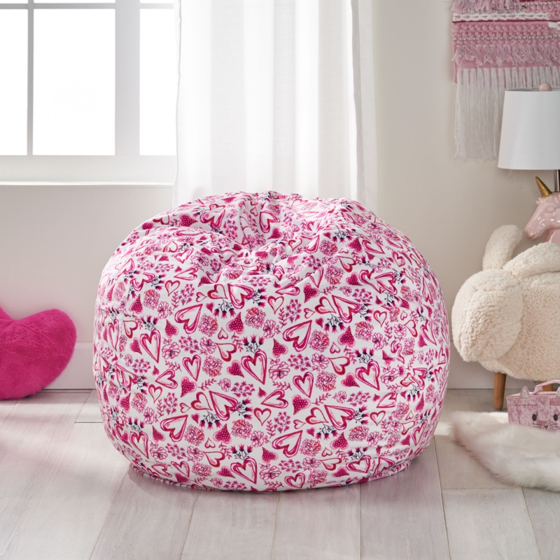 Heart-Shaped Bean Bag with Smooth Texture