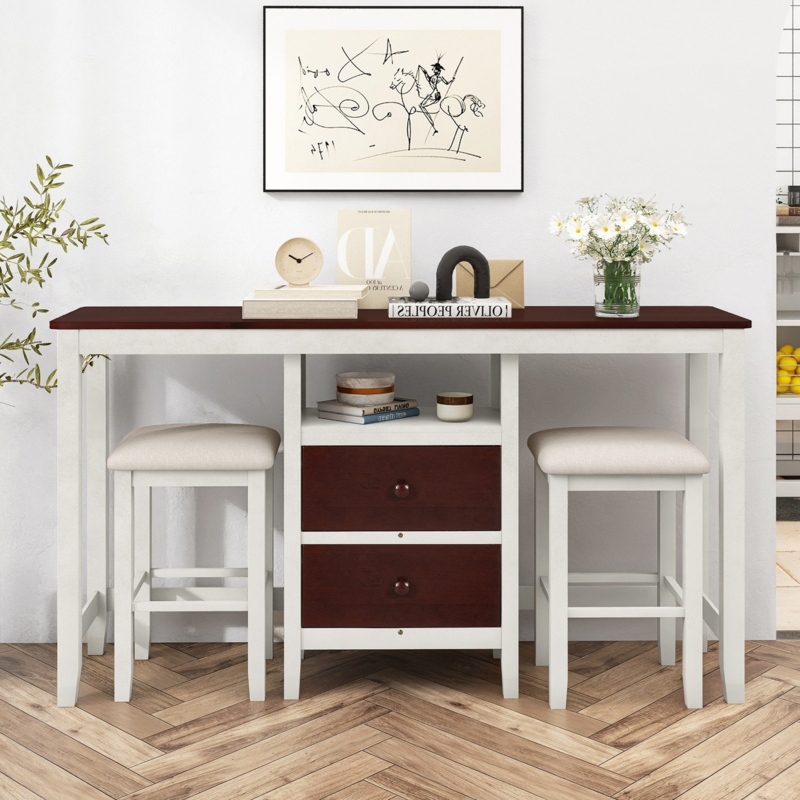 Acacia Wood Counter-Height Dining Set