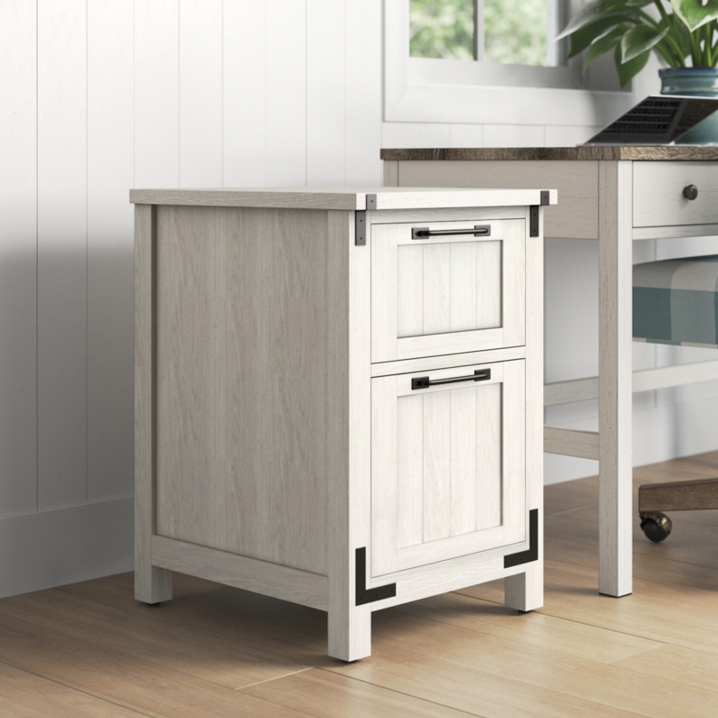 Compact Vertical Filing Cabinet with Farmhouse Style