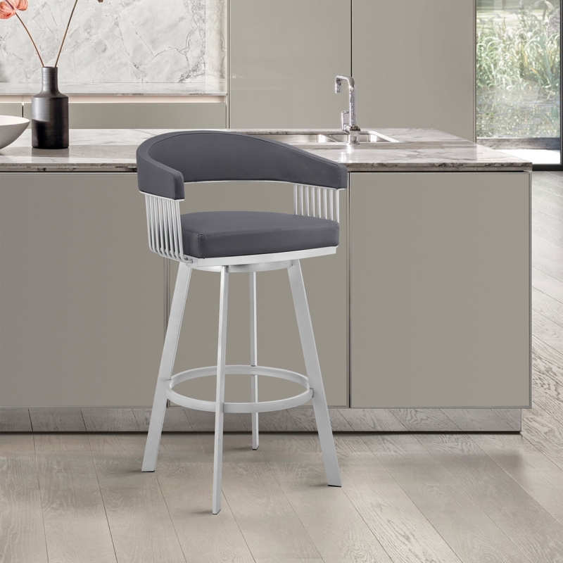 Swivel Counter and Bar Stool with Lumbar Support