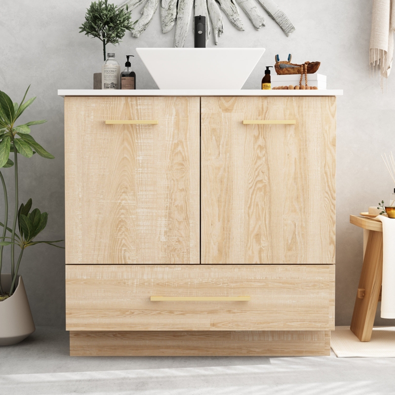 Mid-Century Freestanding Single Vanity