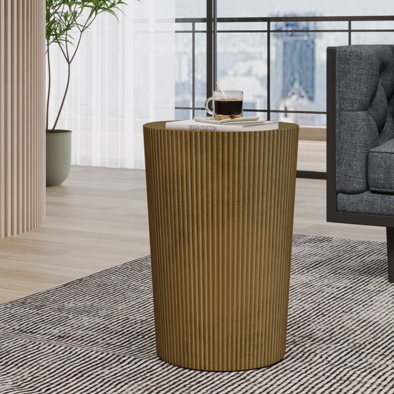 Sleek Modern Side Table with Sunburst Design