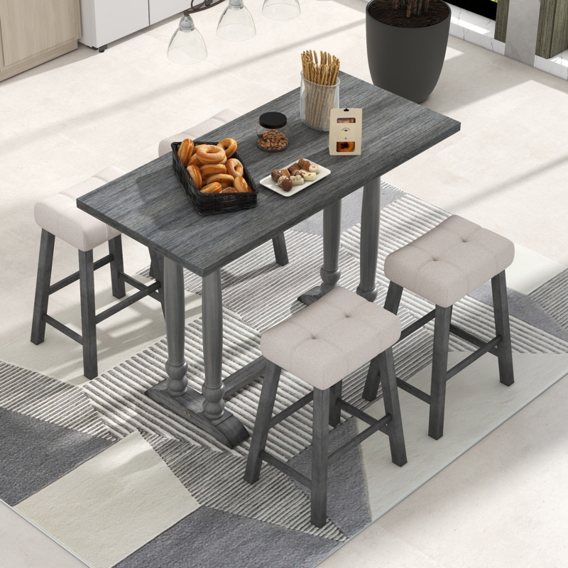 Stylish 5-Piece Counter-Height Dining Set