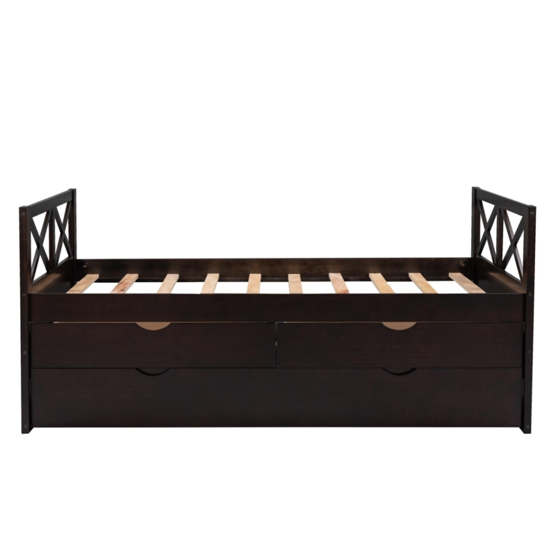 Rustic Daybed with Drawers and Trundle