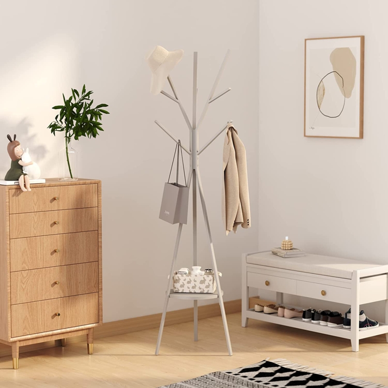 Elegant Floor Lamp with Shelves