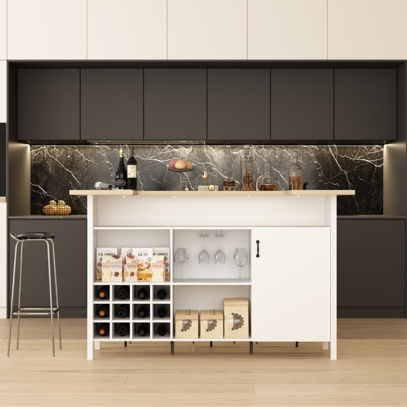 Wall-Mounted Desk with Shelves