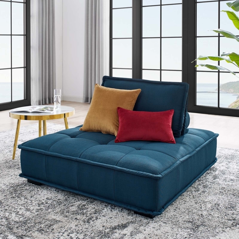 Tufted Fabric Armless Chair