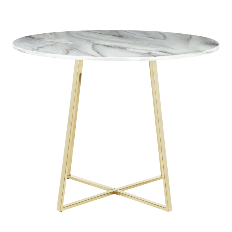 Geometric Metal Base Round Dining Table