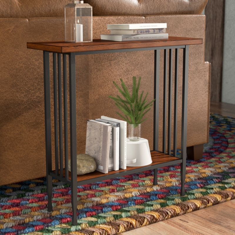 Rustic Console Table with Open Shelf