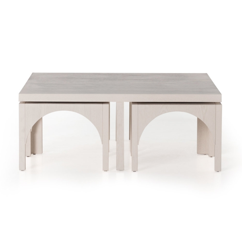 Oak Coffee Table with Nesting Tables