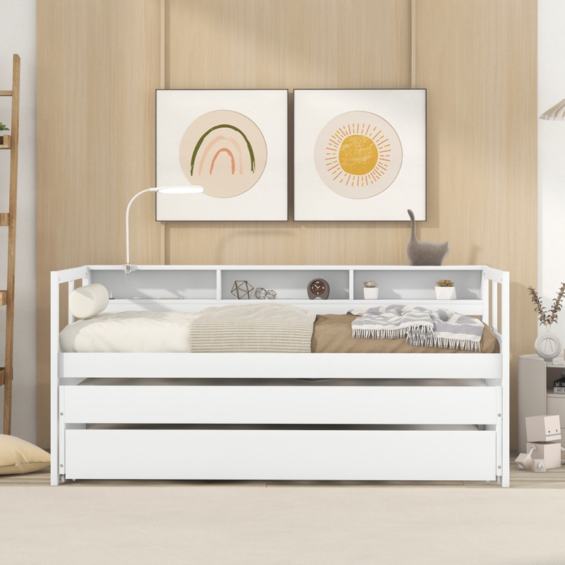 Daybed with 2 Trundles and Storage