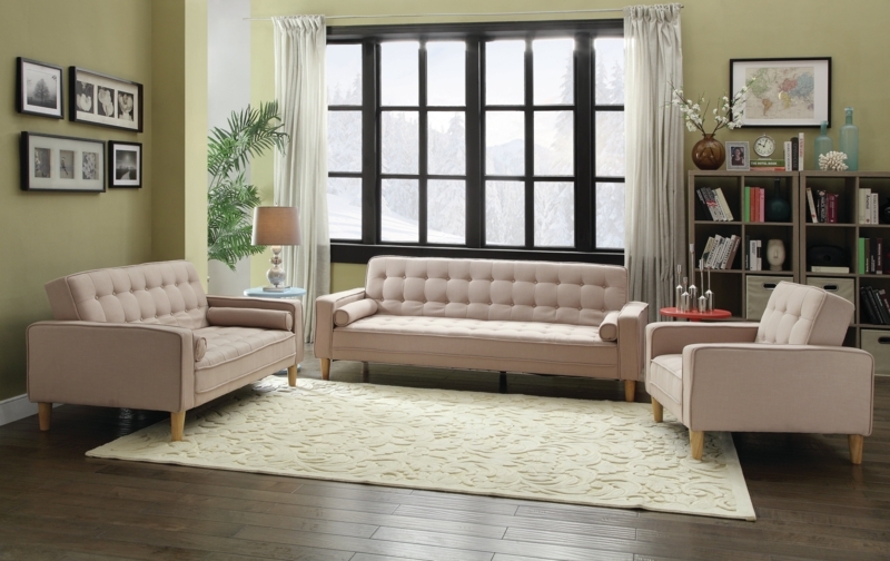 Mid-Century Sleeper Sofa with Deep Tufting