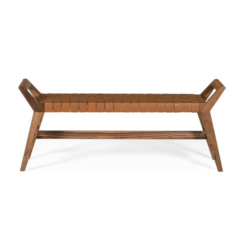 Recycled Teak Mid-Century Bench