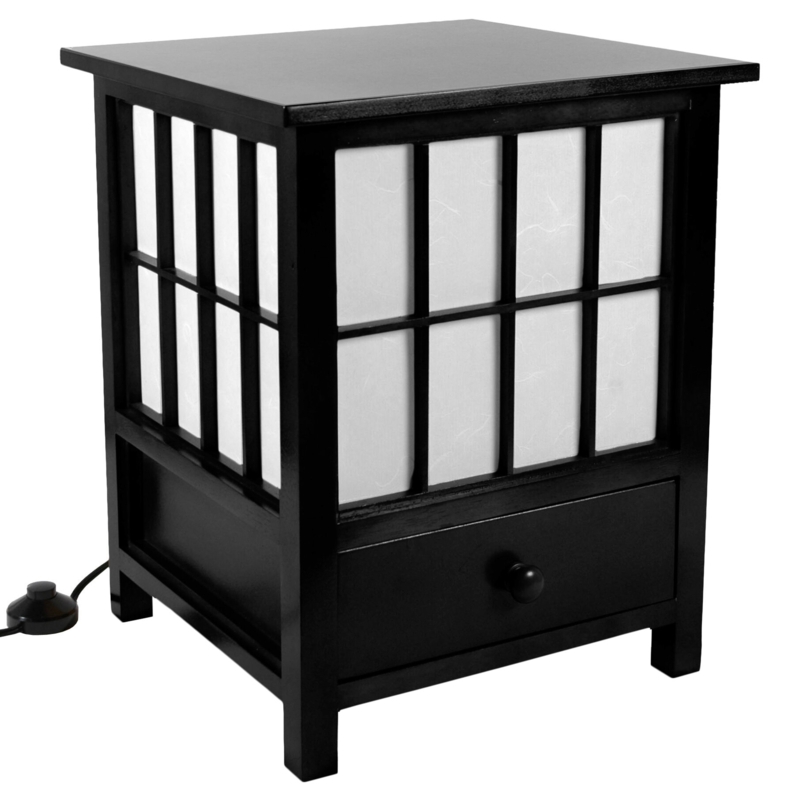 Handcrafted Table Lamp with Storage Drawer