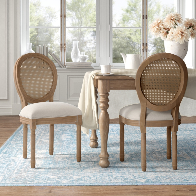 2-Piece King Louis Rattan Dining Chairs