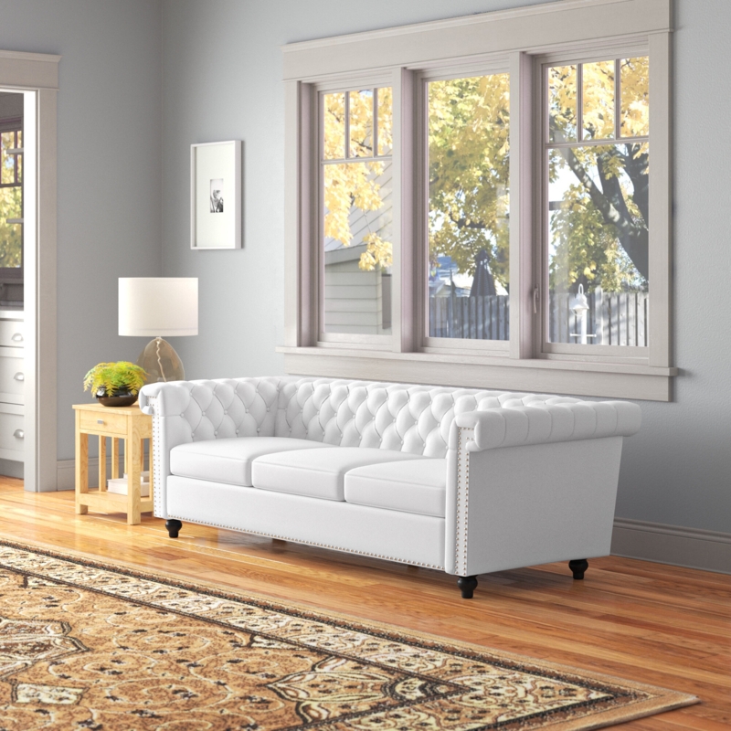 Timeless Style Faux Leather Sofa