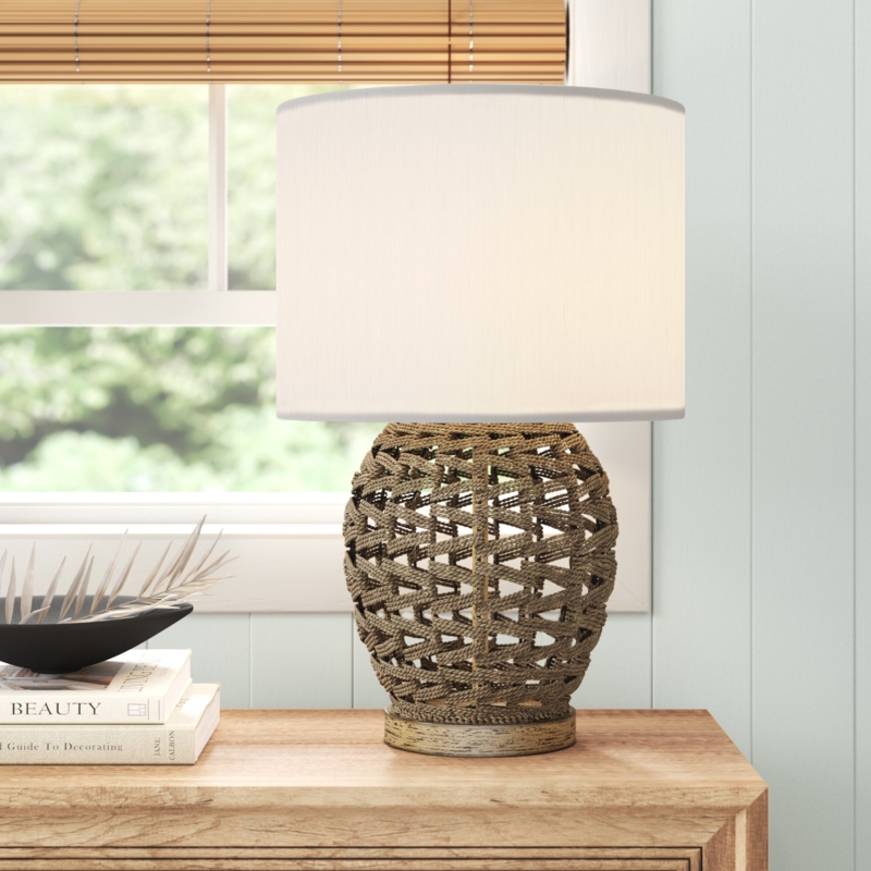 Coastal-Inspired Rattan Table Lamp