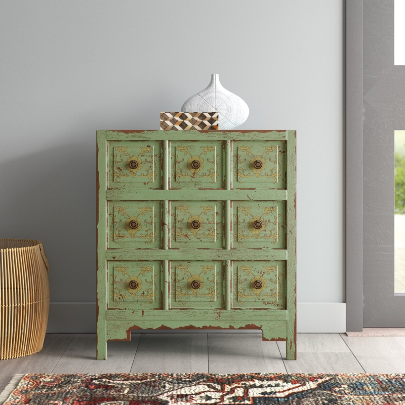 Hand-Painted 3 Drawer Accent Chest