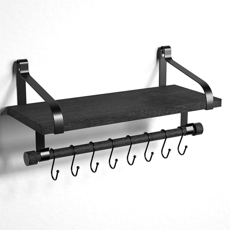 Coffee Bar Shelves with Cup Hooks
