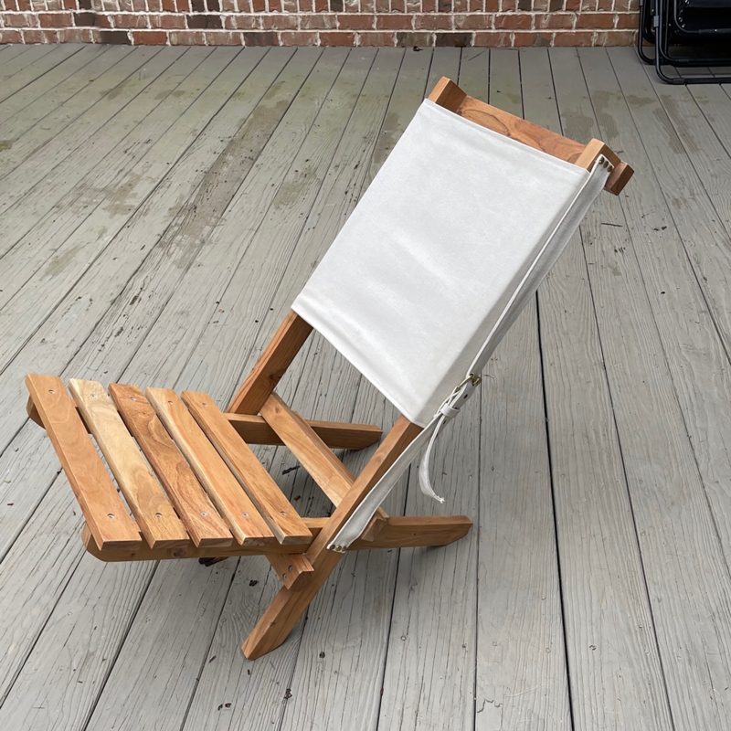 Acacia & Canvas Folding Deck Chair