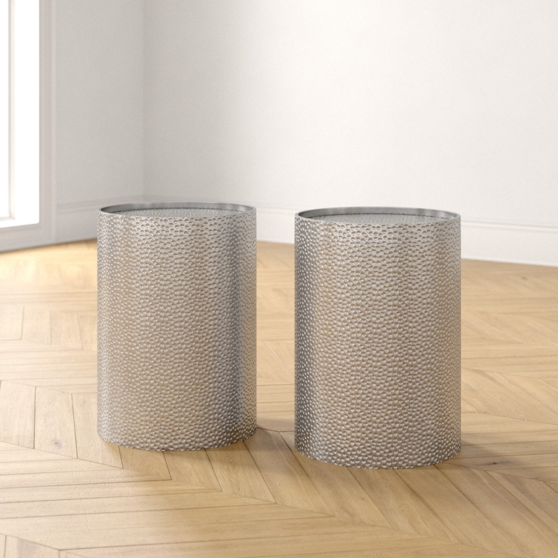 Hammered Surface Accent Table